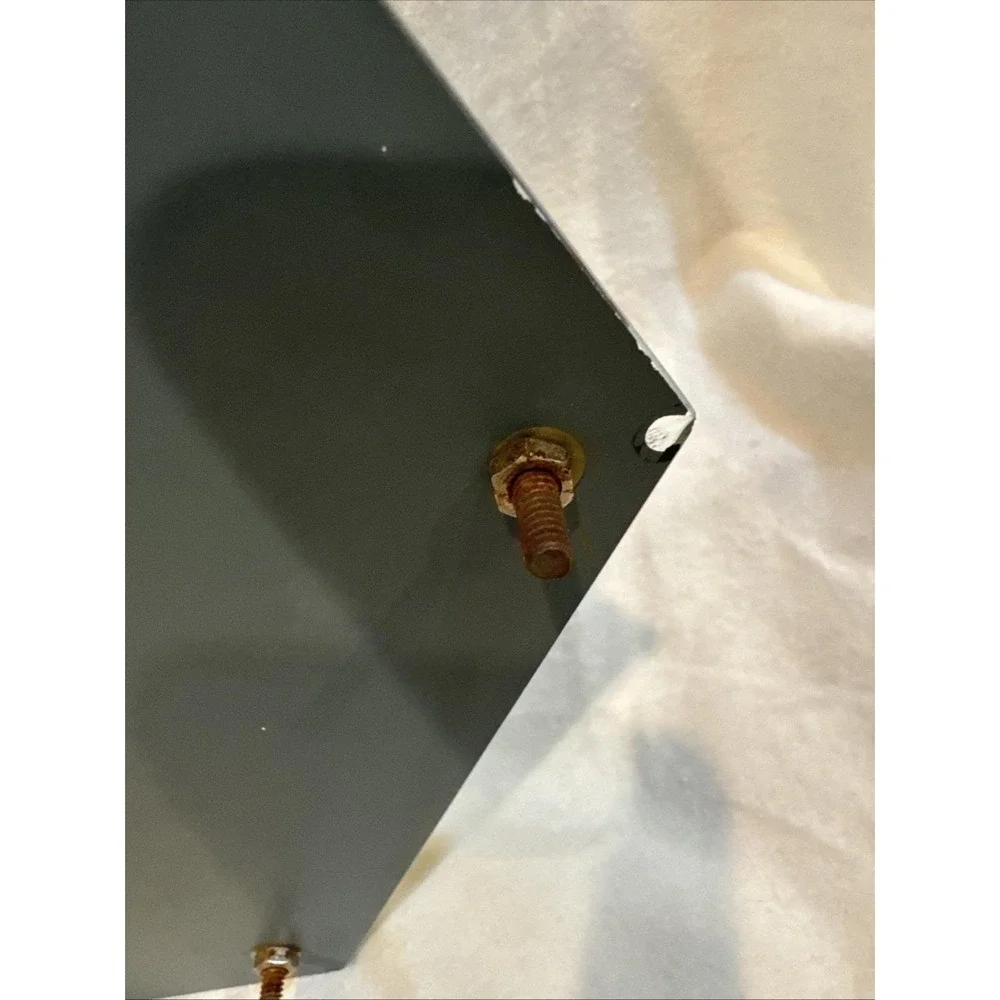 Vintage Hexagon (6 Sided) Vanity Tray Beveled Edge Mirrored‎ Brass 12